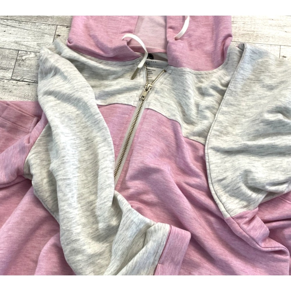 Women's Lauren‎ James Dress XL Pink Gray Jersey Knit Soft Hooded Casual Sporty